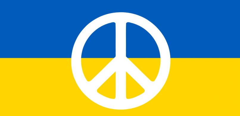 Blue Yellow Minimalist Stand With Ukraine Flag Peace Post Instagram