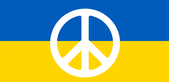 Blue Yellow Minimalist Stand With Ukraine Flag Peace Post Instagram